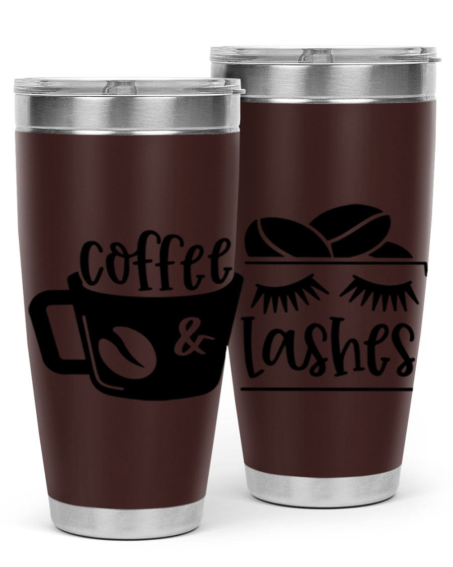 Coffee Lashes 176# Tumbler in stainless steel with a stylish design, perfect for hot and cold beverages.
