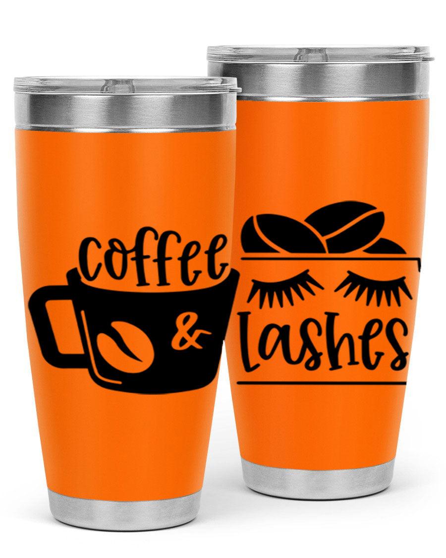 Coffee Lashes 176# Tumbler in stainless steel with a stylish design, perfect for hot and cold beverages.