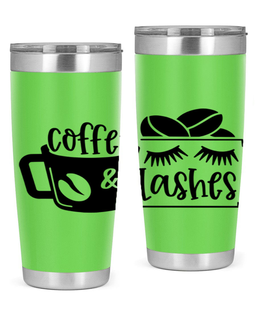 Coffee Lashes 176# Tumbler in stainless steel with a stylish design, perfect for hot and cold beverages.