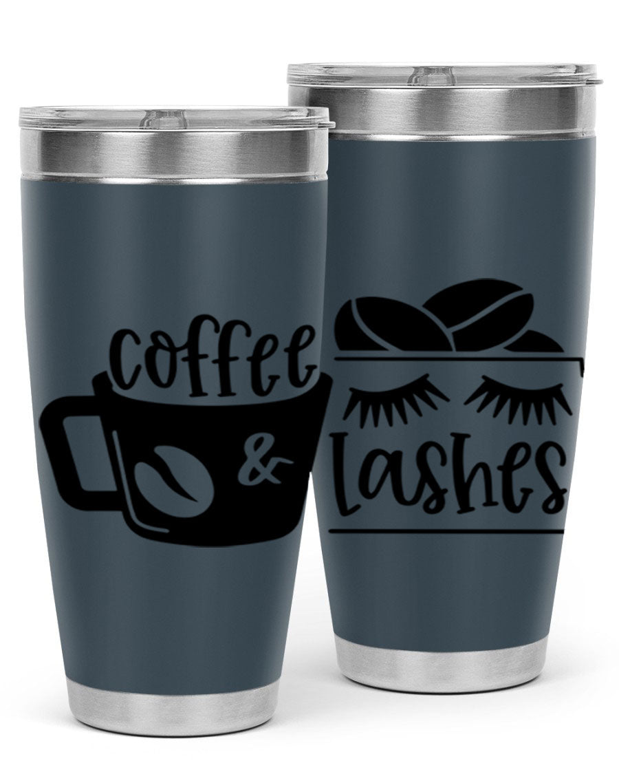 Coffee Lashes 176# Tumbler in stainless steel with a stylish design, perfect for hot and cold beverages.