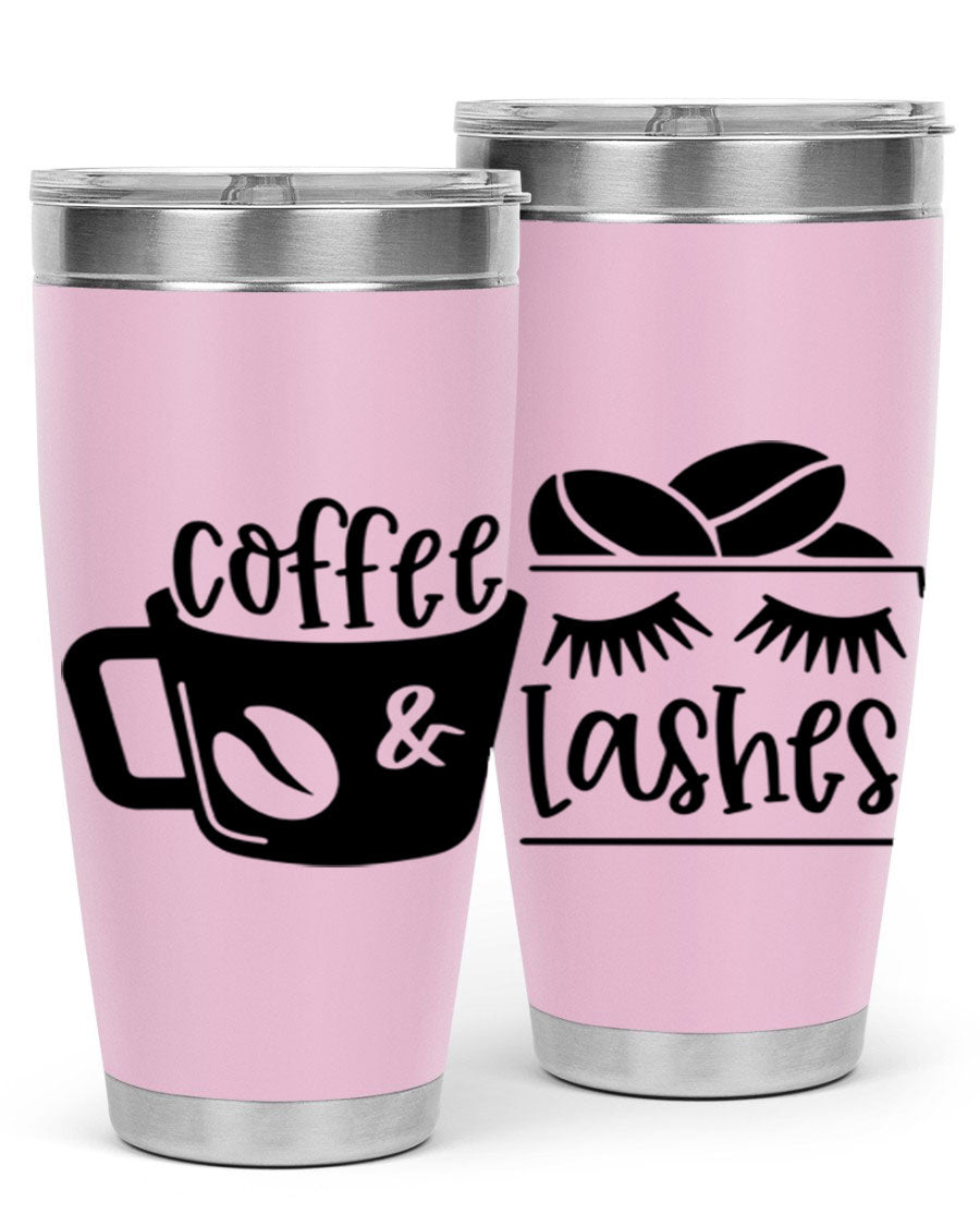 Coffee Lashes 176# Tumbler in stainless steel with a stylish design, perfect for hot and cold beverages.