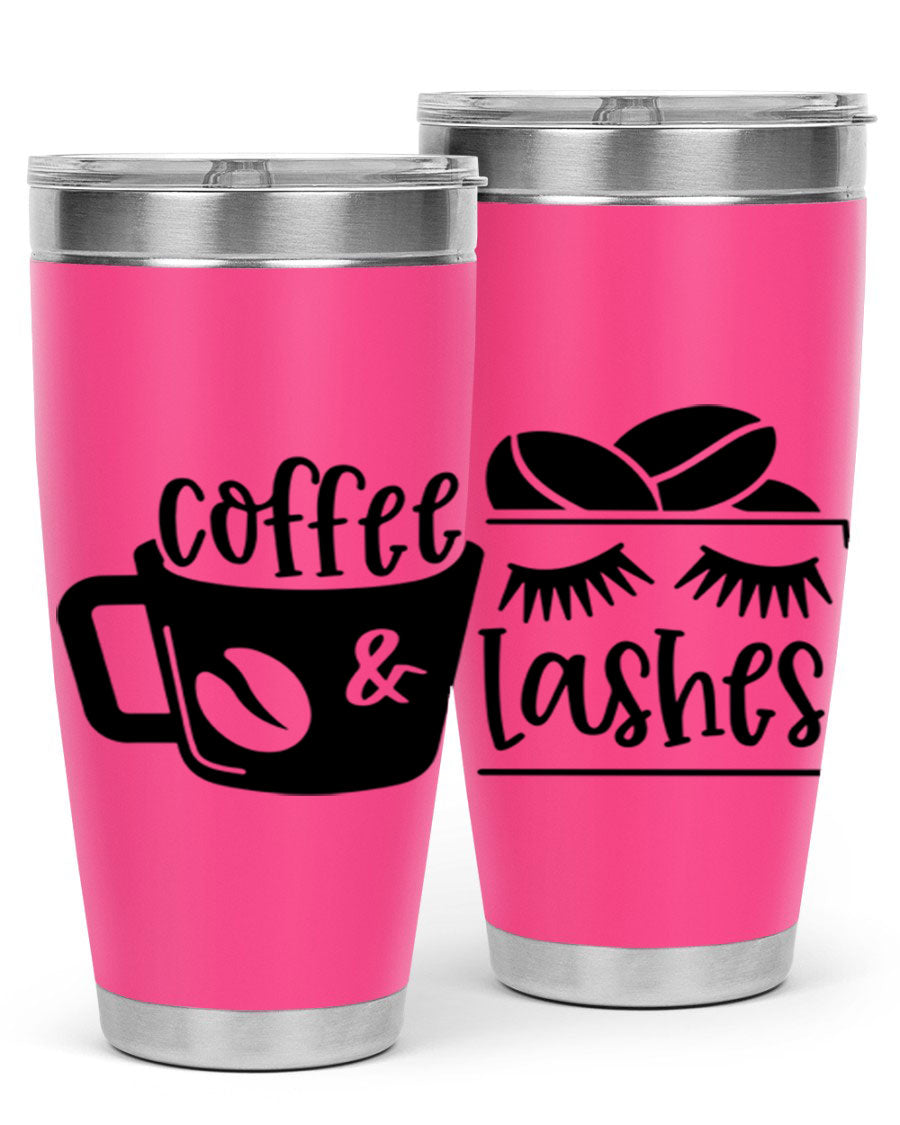 Coffee Lashes 176# Tumbler in stainless steel with a stylish design, perfect for hot and cold beverages.
