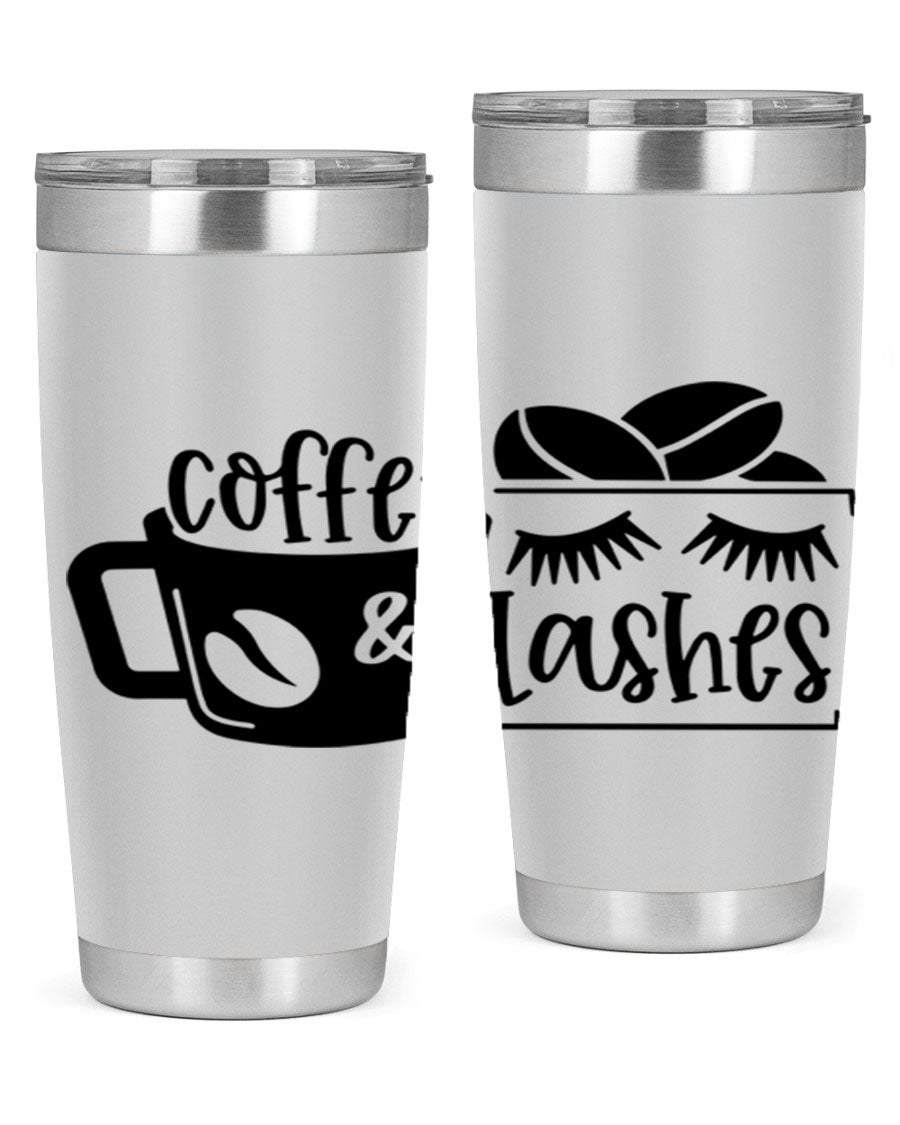 Coffee Lashes 176# Tumbler in stainless steel with a stylish design, perfect for hot and cold beverages.