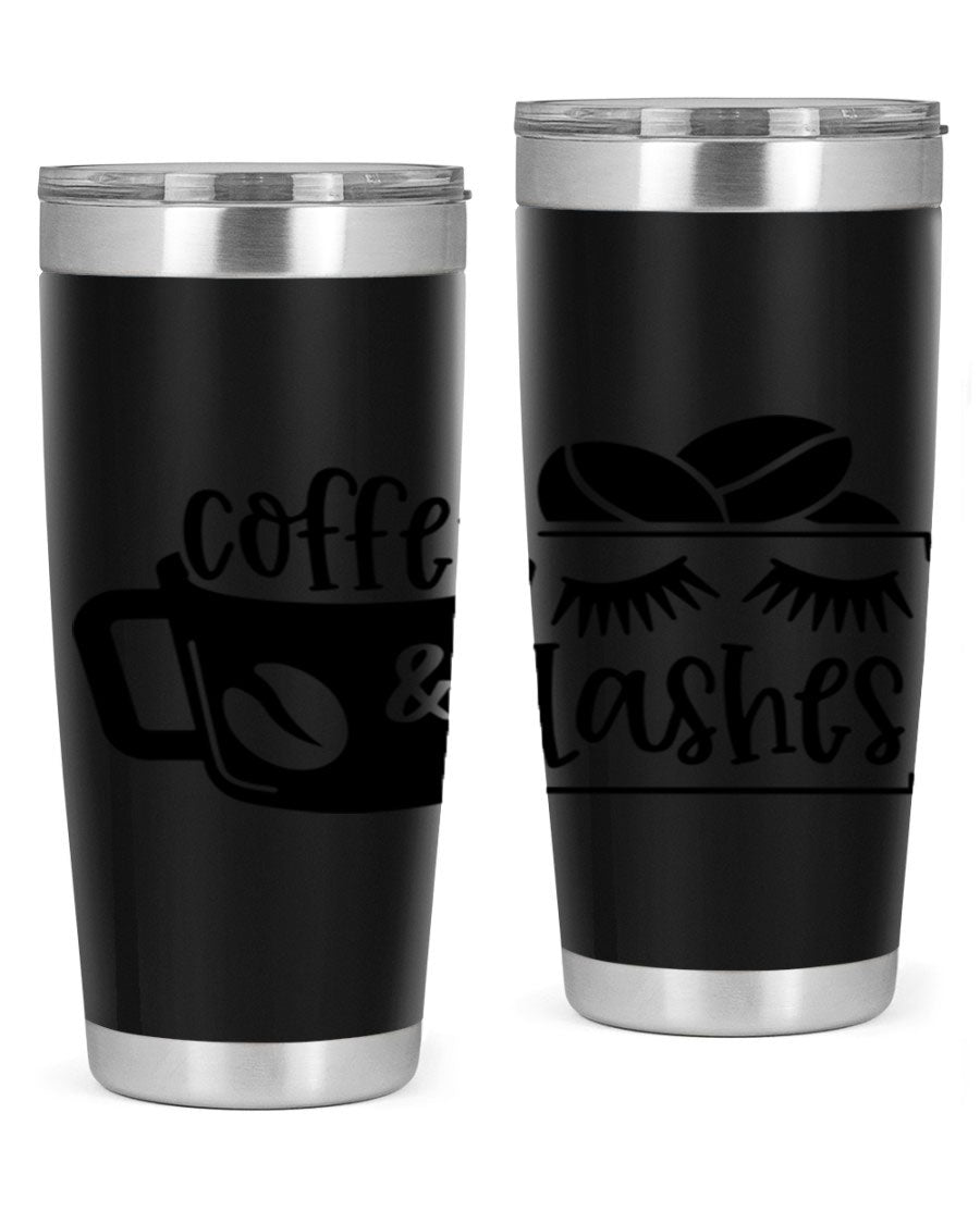 Coffee Lashes 176# Tumbler in stainless steel with a stylish design, perfect for hot and cold beverages.