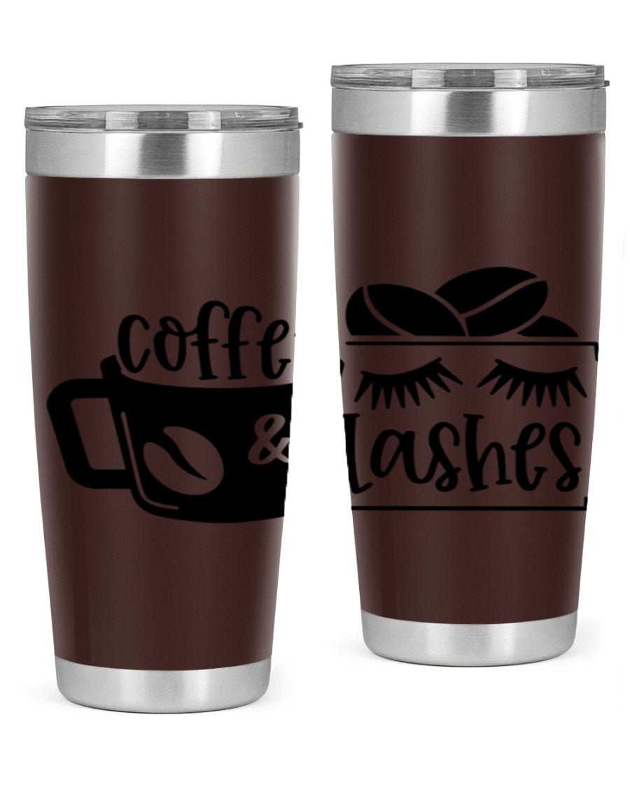 Coffee Lashes 176# Tumbler in stainless steel with a stylish design, perfect for hot and cold beverages.