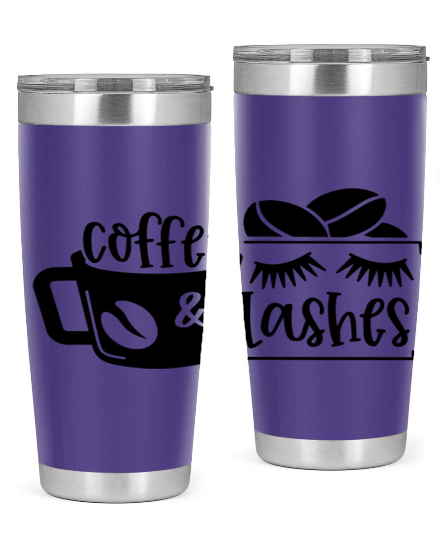 Coffee Lashes 176# Tumbler in stainless steel with a stylish design, perfect for hot and cold beverages.