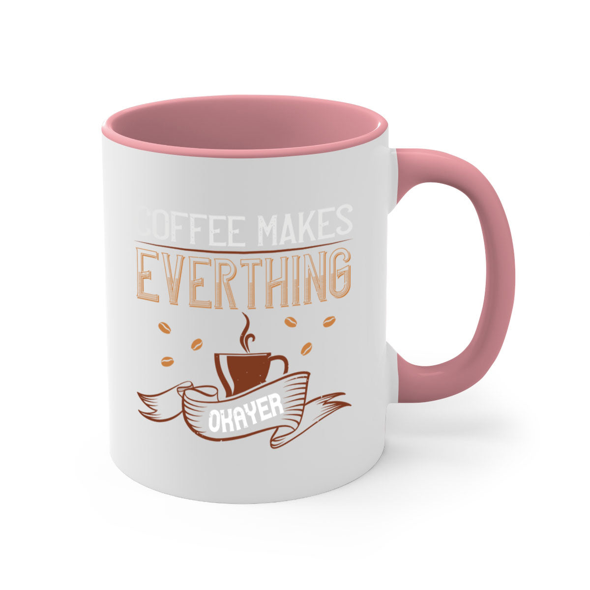 A stylish two-tone coffee mug with a glossy finish, featuring a colored handle and interior, available in multiple colors.