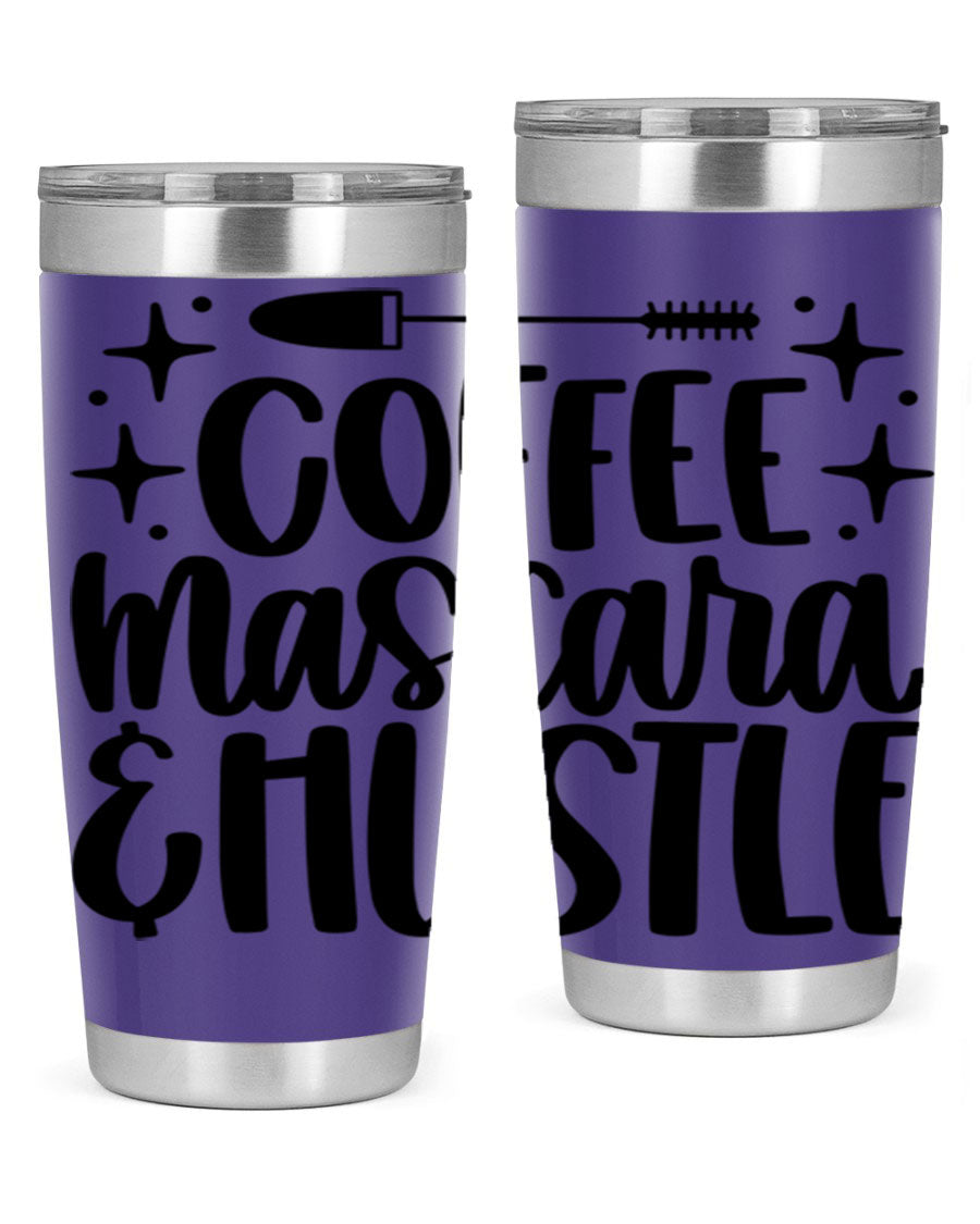 Coffee Mascara Hustle 180# Tumbler in stainless steel with a stylish design, perfect for hot and cold beverages.