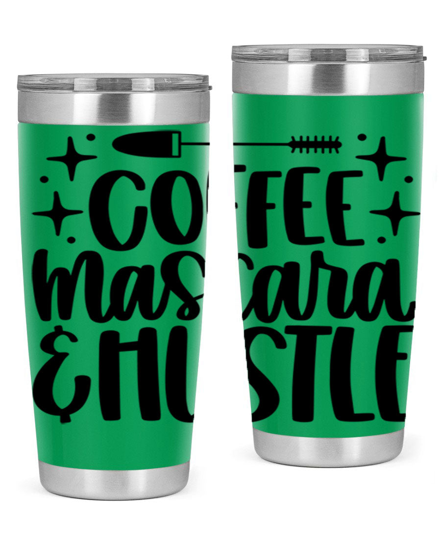 Coffee Mascara Hustle 180# Tumbler in stainless steel with a stylish design, perfect for hot and cold beverages.