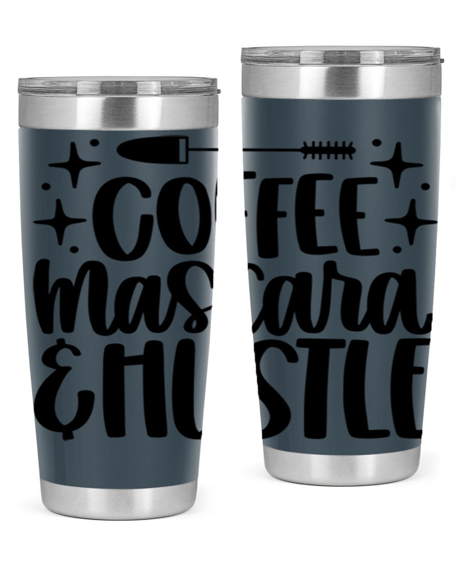 Coffee Mascara Hustle 180# Tumbler in stainless steel with a stylish design, perfect for hot and cold beverages.