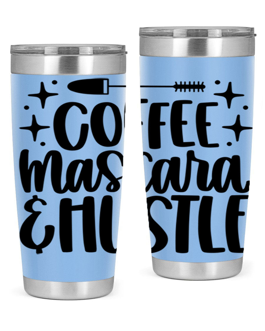 Coffee Mascara Hustle 180# Tumbler in stainless steel with a stylish design, perfect for hot and cold beverages.
