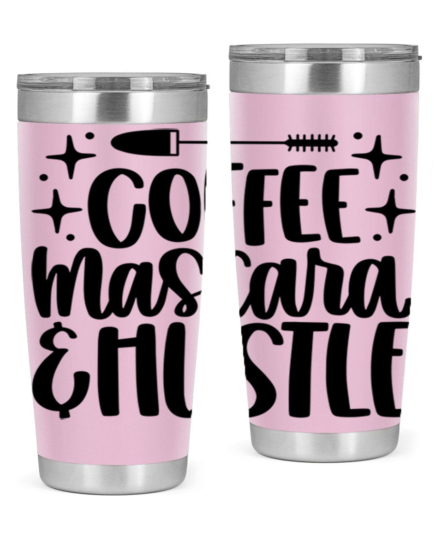 Coffee Mascara Hustle 180# Tumbler in stainless steel with a stylish design, perfect for hot and cold beverages.