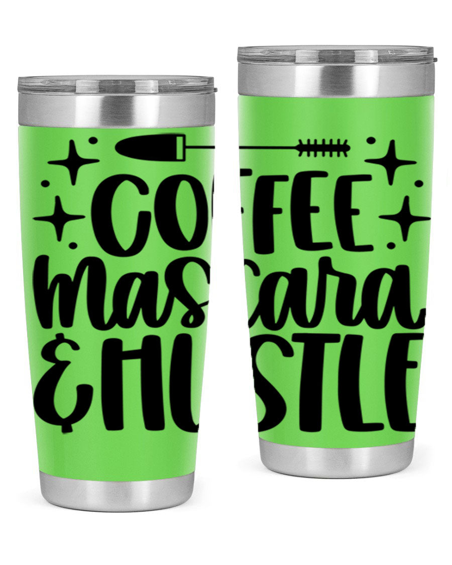 Coffee Mascara Hustle 180# Tumbler in stainless steel with a stylish design, perfect for hot and cold beverages.