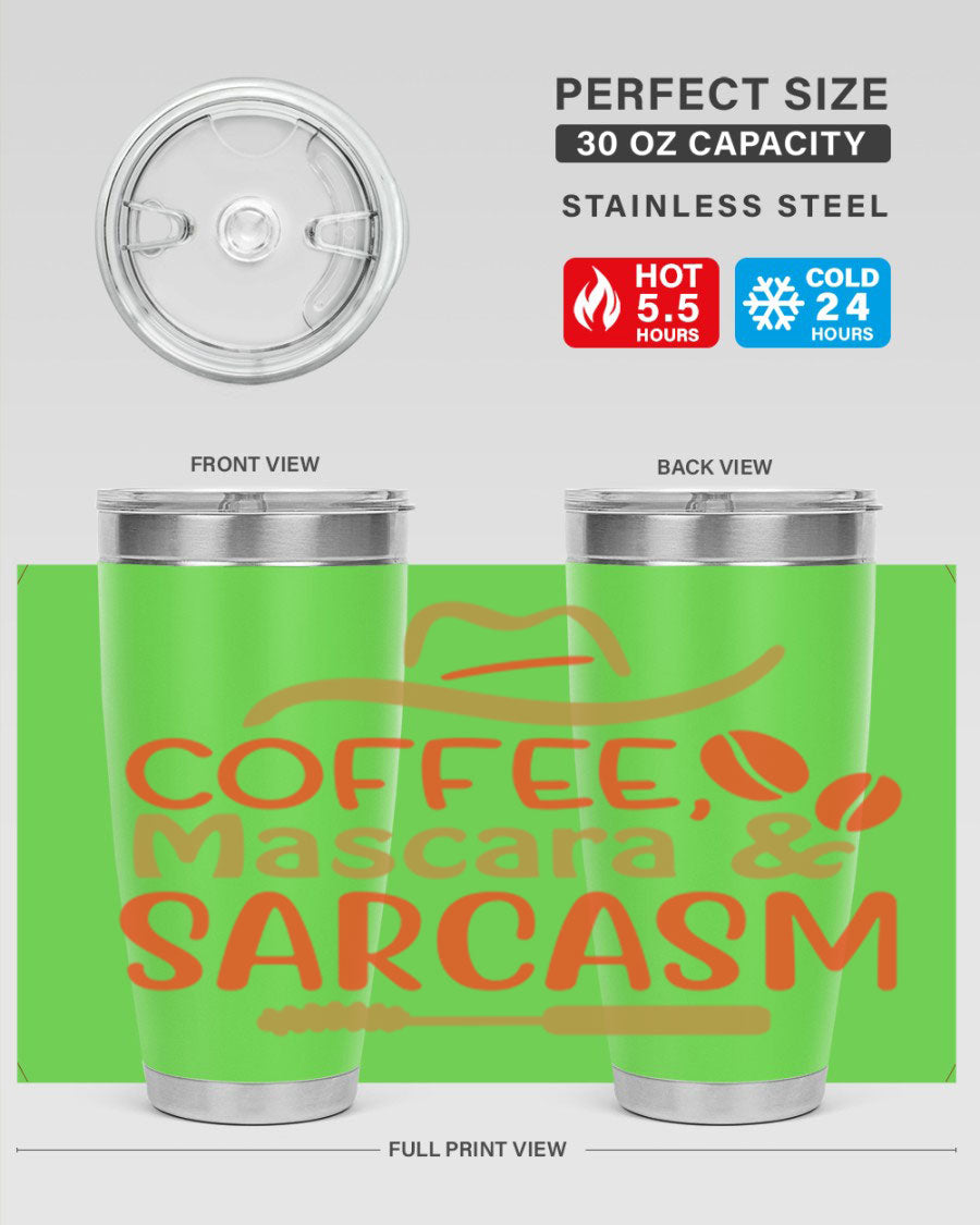 Coffee Mascara Sarcasm 21# Cotton Tank featuring a humorous coffee-themed design, perfect for casual wear.