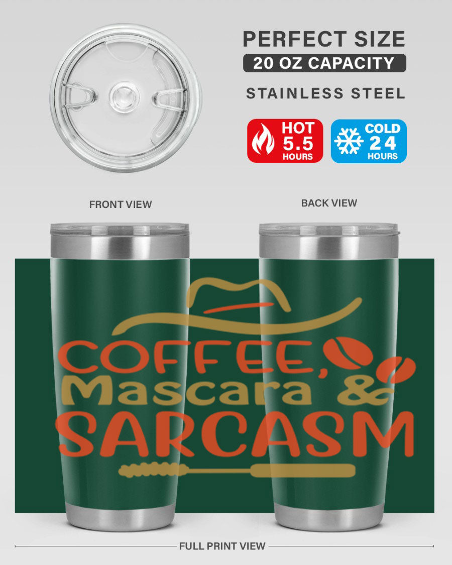 Coffee Mascara Sarcasm 21# Cotton Tank featuring a humorous coffee-themed design, perfect for casual wear.