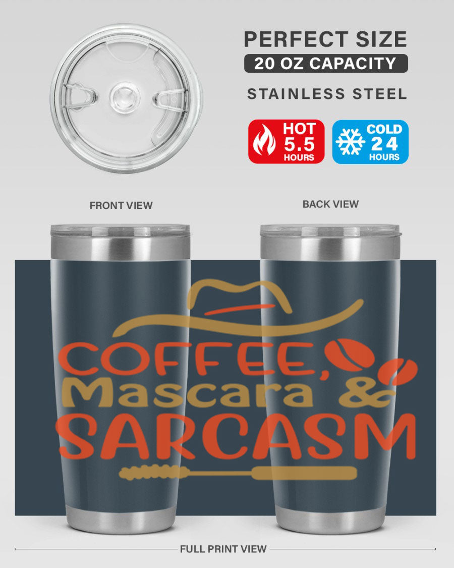 Coffee Mascara Sarcasm 21# Cotton Tank featuring a humorous coffee-themed design, perfect for casual wear.