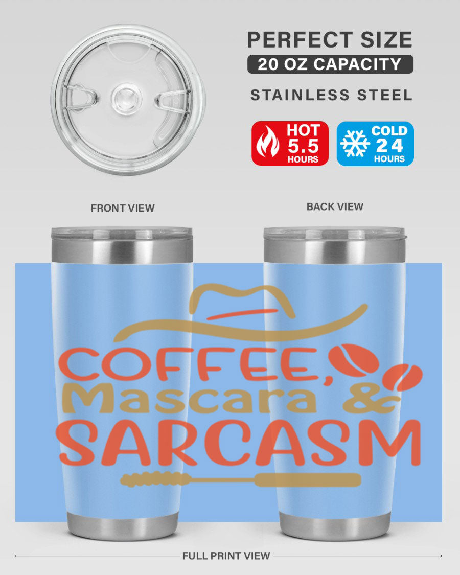Coffee Mascara Sarcasm 21# Cotton Tank featuring a humorous coffee-themed design, perfect for casual wear.