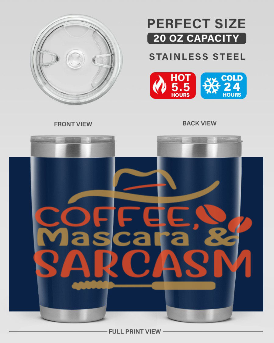 Coffee Mascara Sarcasm 21# Cotton Tank featuring a humorous coffee-themed design, perfect for casual wear.