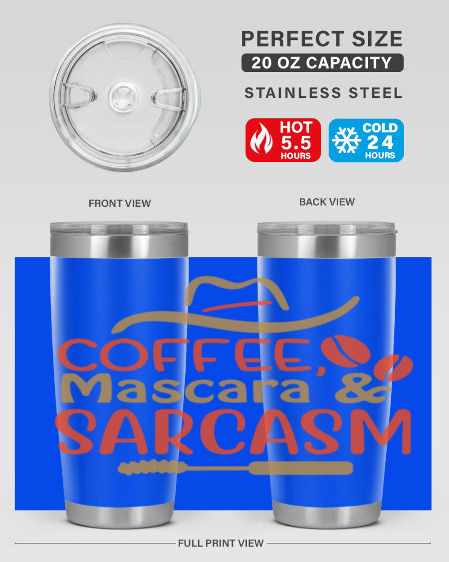 Coffee Mascara Sarcasm 21# Cotton Tank featuring a humorous coffee-themed design, perfect for casual wear.