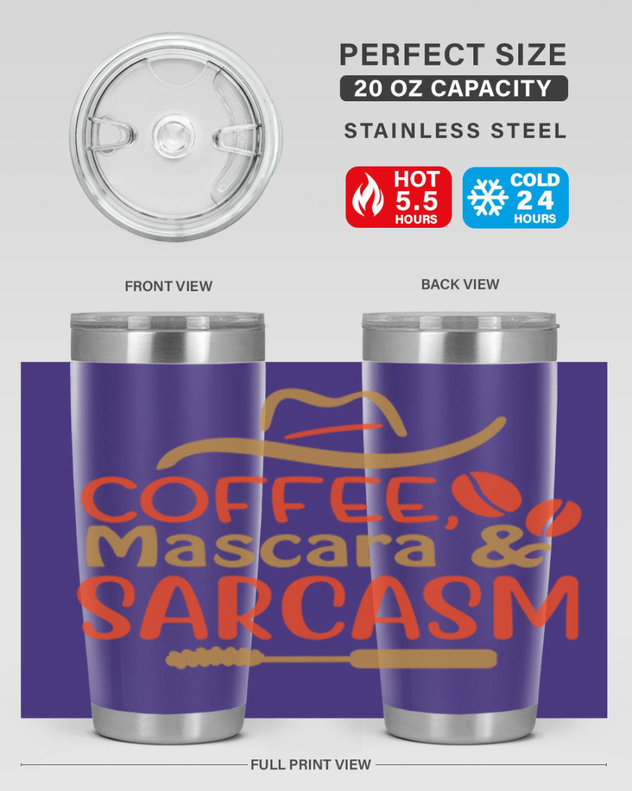 Coffee Mascara Sarcasm 21# Cotton Tank featuring a humorous coffee-themed design, perfect for casual wear.