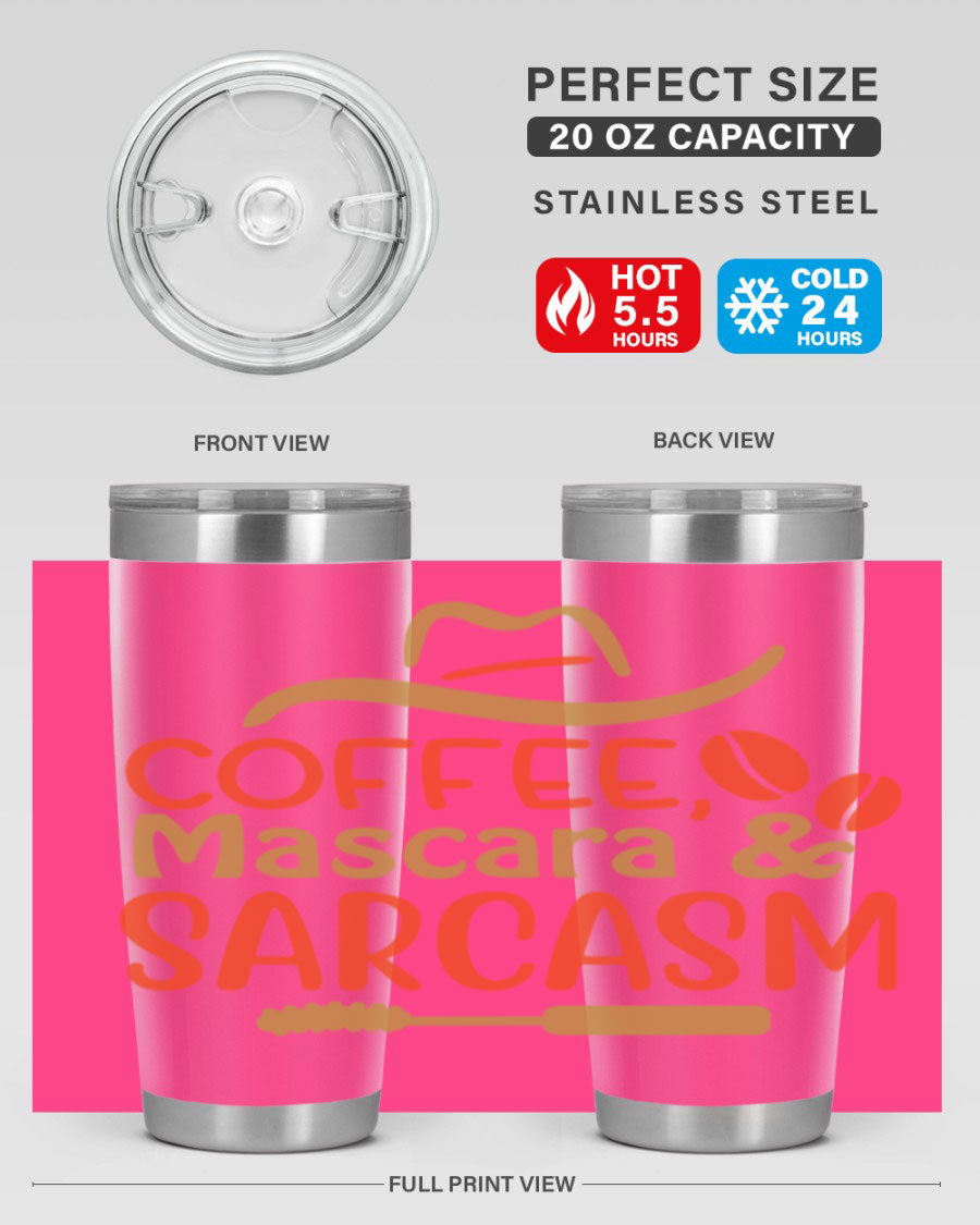 Coffee Mascara Sarcasm 21# Cotton Tank featuring a humorous coffee-themed design, perfect for casual wear.