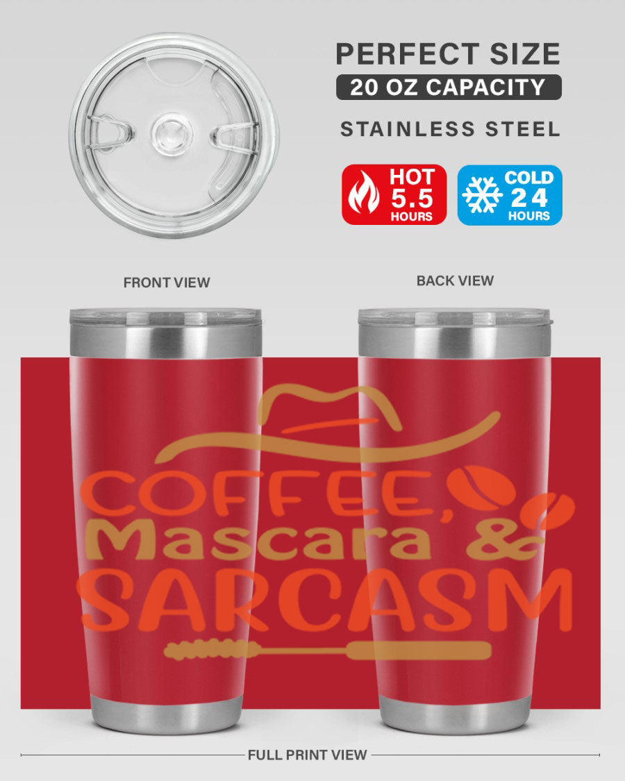 Coffee Mascara Sarcasm 21# Cotton Tank featuring a humorous coffee-themed design, perfect for casual wear.
