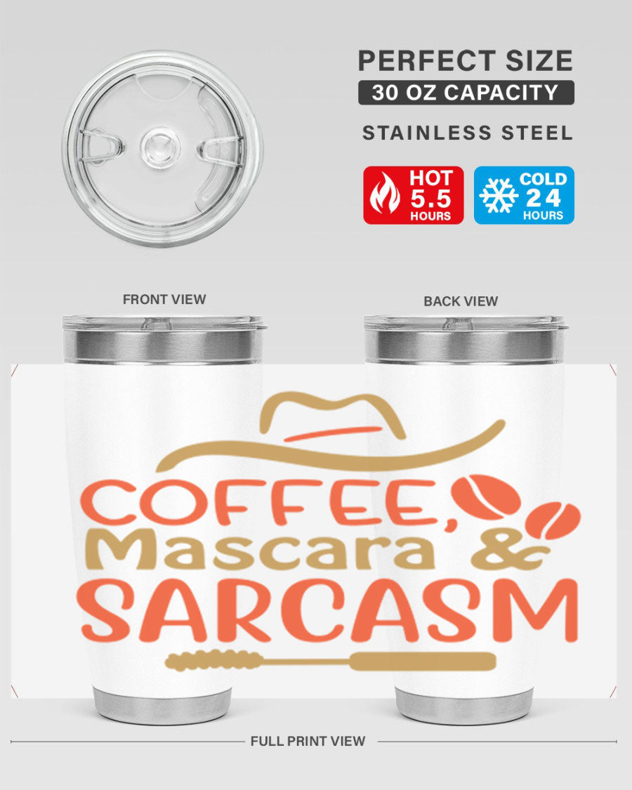 Coffee Mascara Sarcasm 21# Cotton Tank featuring a humorous coffee-themed design, perfect for casual wear.
