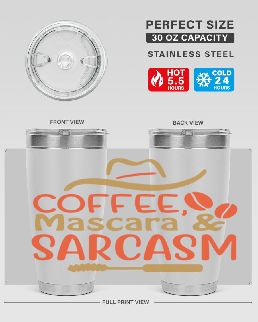 Coffee Mascara Sarcasm 21# Cotton Tank featuring a humorous coffee-themed design, perfect for casual wear.