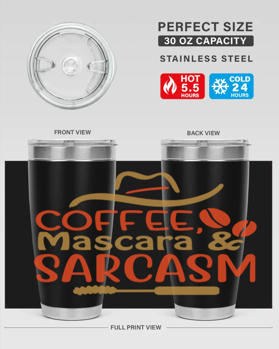 Coffee Mascara Sarcasm 21# Cotton Tank featuring a humorous coffee-themed design, perfect for casual wear.