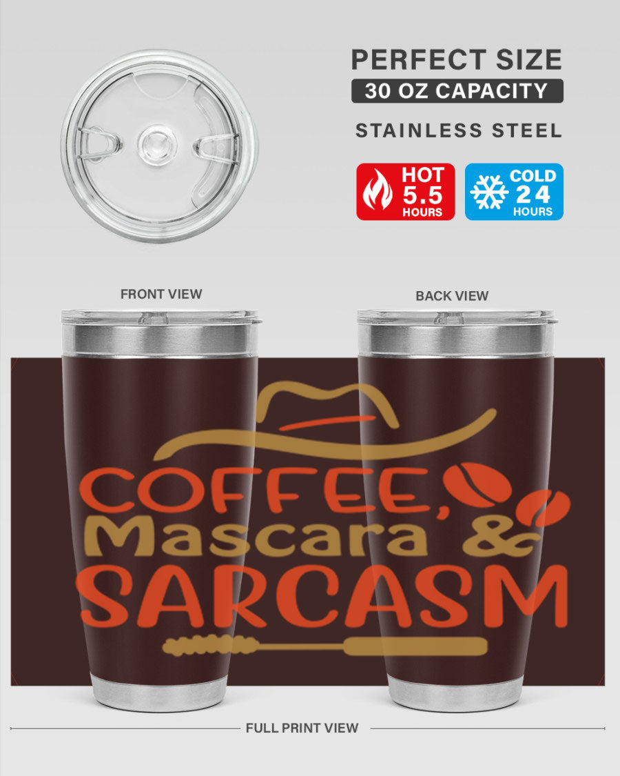 Coffee Mascara Sarcasm 21# Cotton Tank featuring a humorous coffee-themed design, perfect for casual wear.
