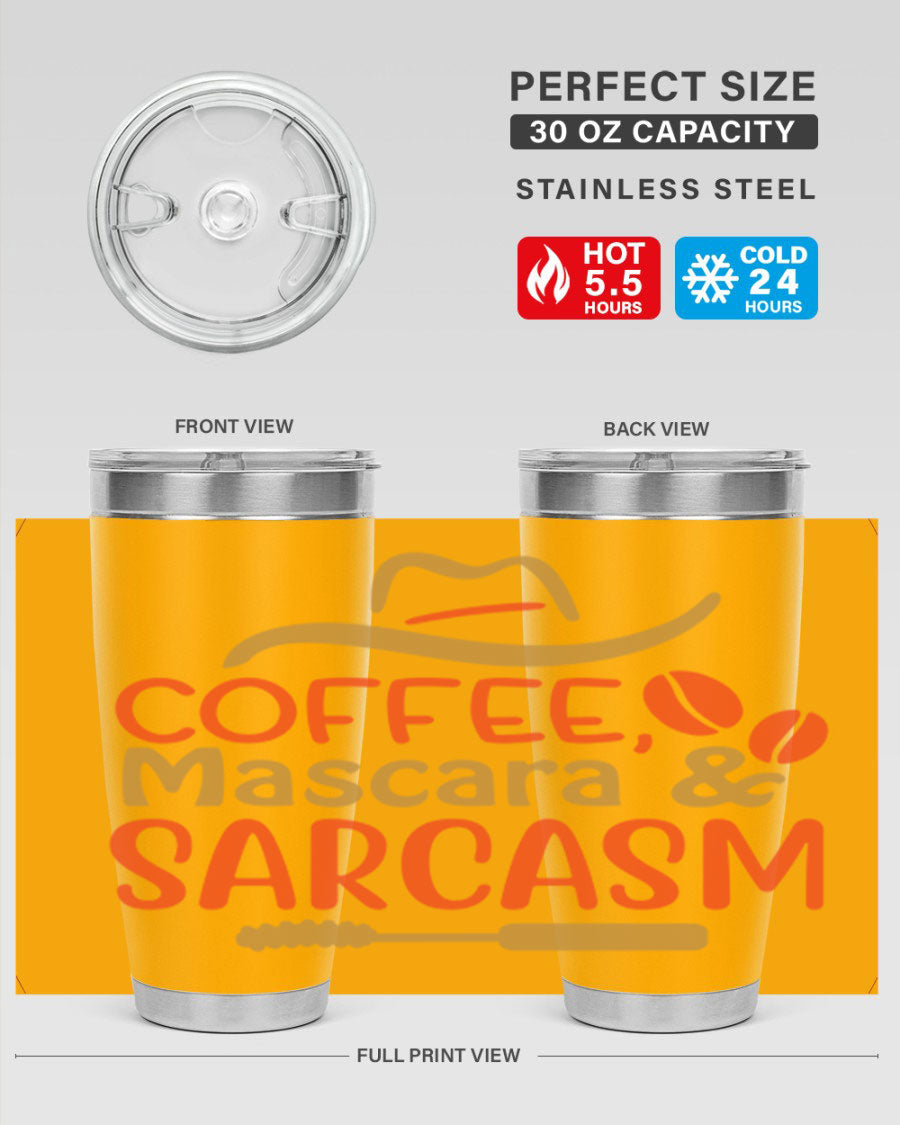Coffee Mascara Sarcasm 21# Cotton Tank featuring a humorous coffee-themed design, perfect for casual wear.