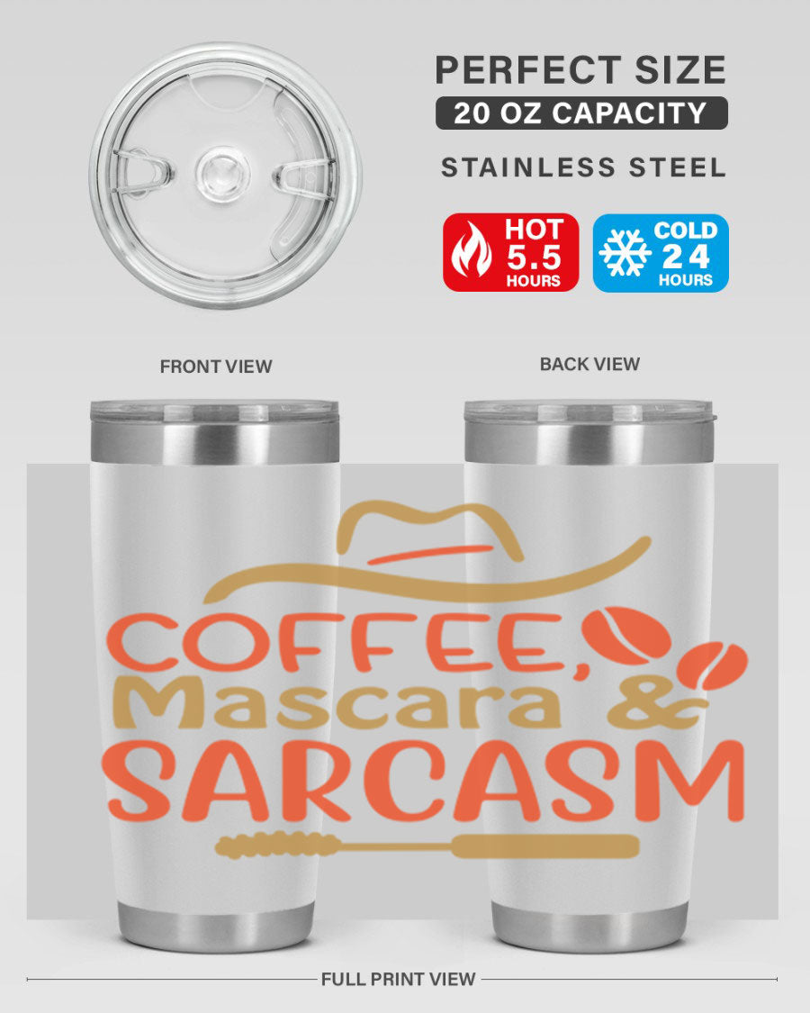 Coffee Mascara Sarcasm 21# Cotton Tank featuring a humorous coffee-themed design, perfect for casual wear.