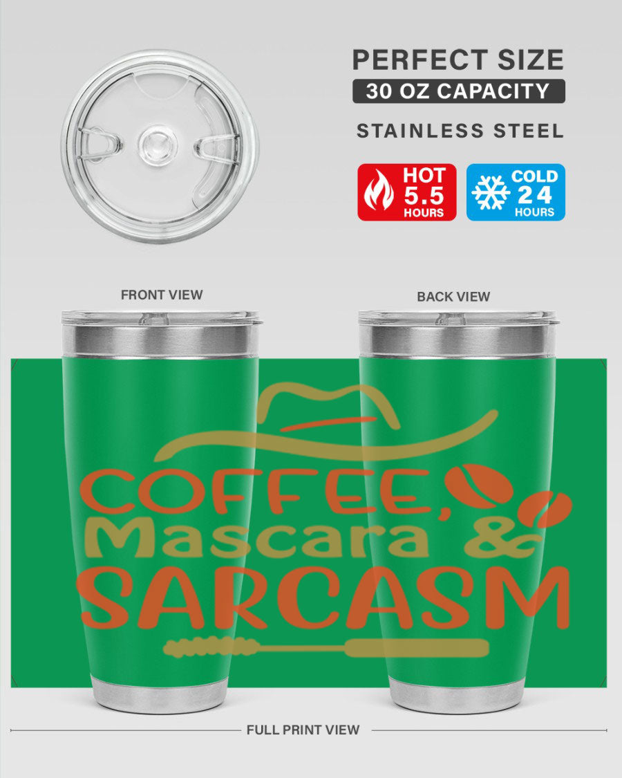 Coffee Mascara Sarcasm 21# Cotton Tank featuring a humorous coffee-themed design, perfect for casual wear.