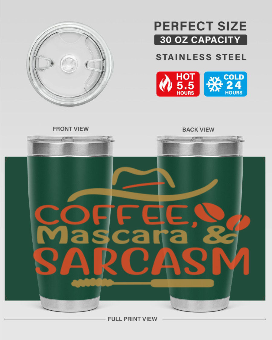 Coffee Mascara Sarcasm 21# Cotton Tank featuring a humorous coffee-themed design, perfect for casual wear.