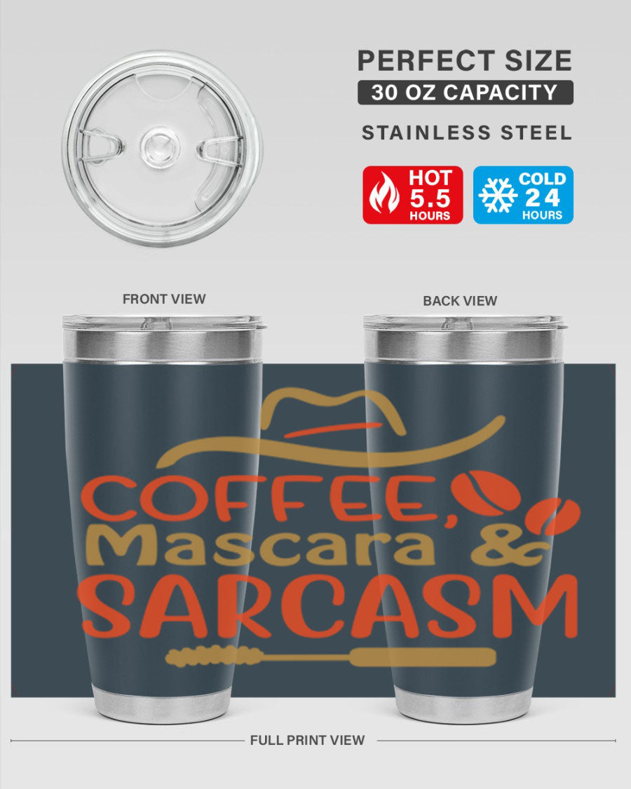 Coffee Mascara Sarcasm 21# Cotton Tank featuring a humorous coffee-themed design, perfect for casual wear.