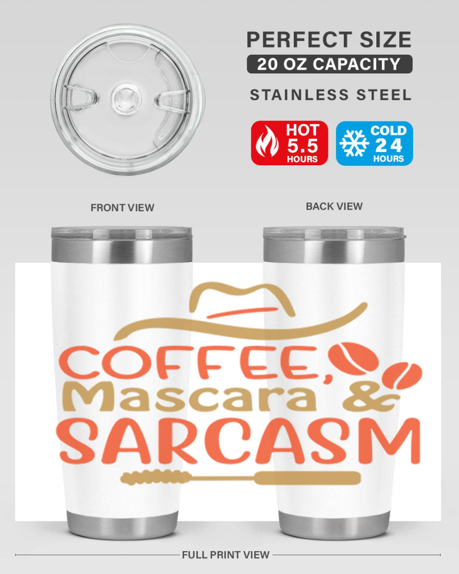 Coffee Mascara Sarcasm 21# Cotton Tank featuring a humorous coffee-themed design, perfect for casual wear.