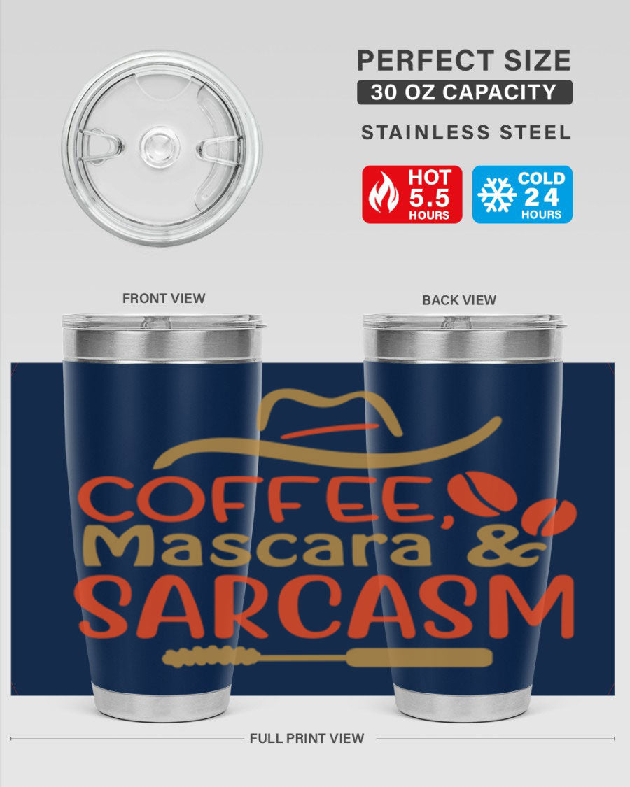Coffee Mascara Sarcasm 21# Cotton Tank featuring a humorous coffee-themed design, perfect for casual wear.