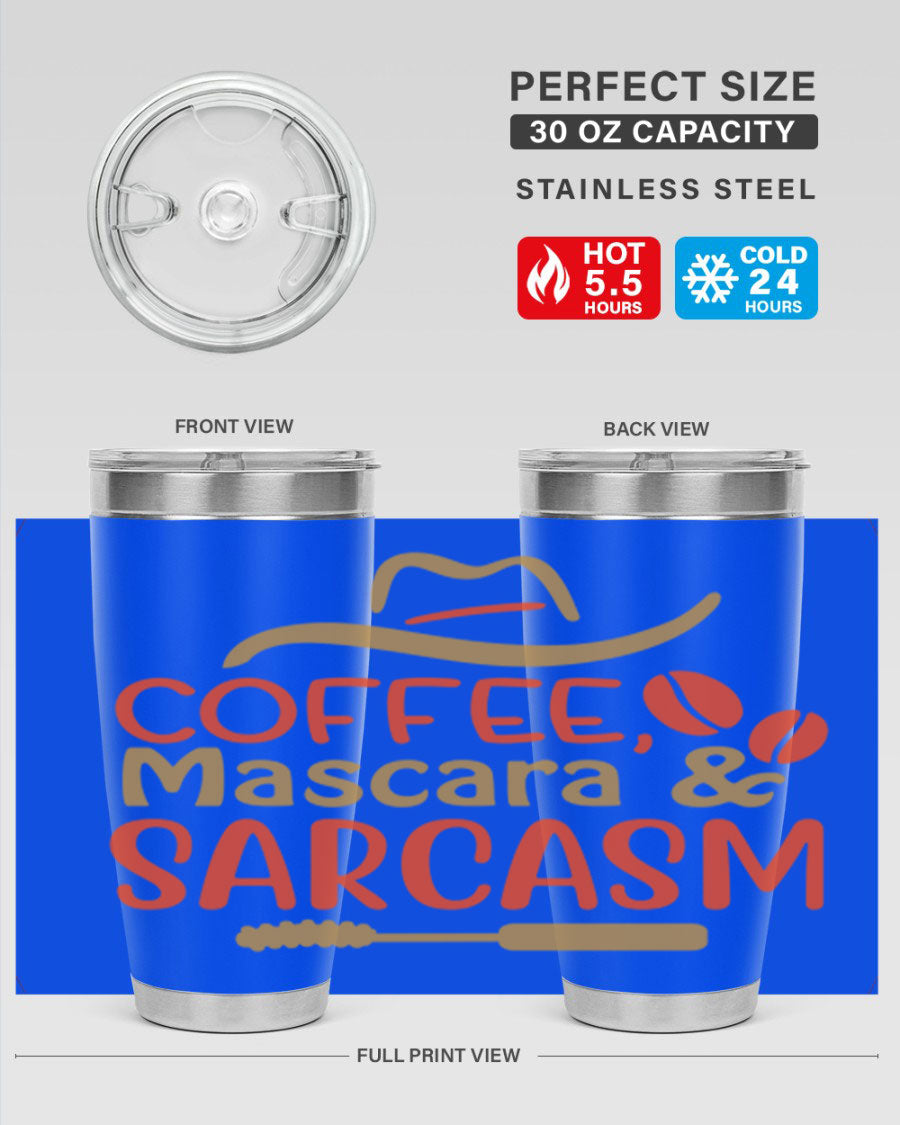 Coffee Mascara Sarcasm 21# Cotton Tank featuring a humorous coffee-themed design, perfect for casual wear.