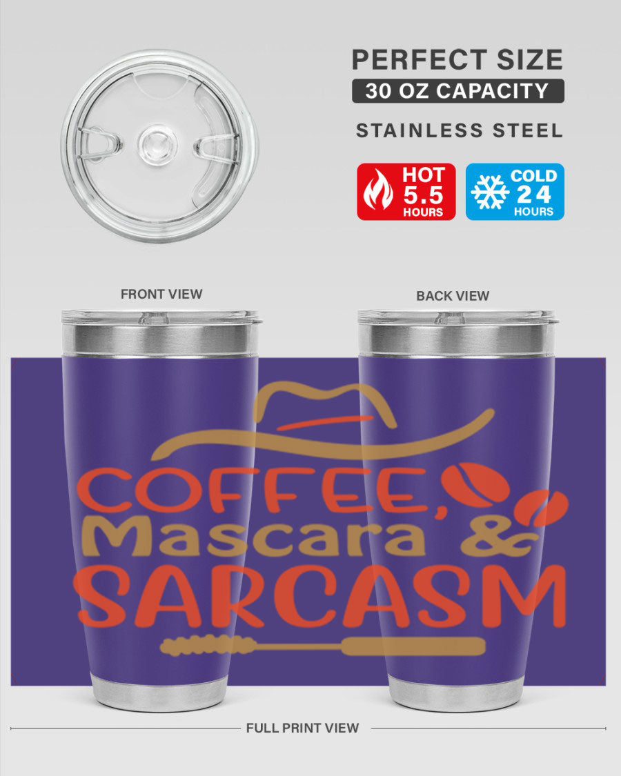 Coffee Mascara Sarcasm 21# Cotton Tank featuring a humorous coffee-themed design, perfect for casual wear.