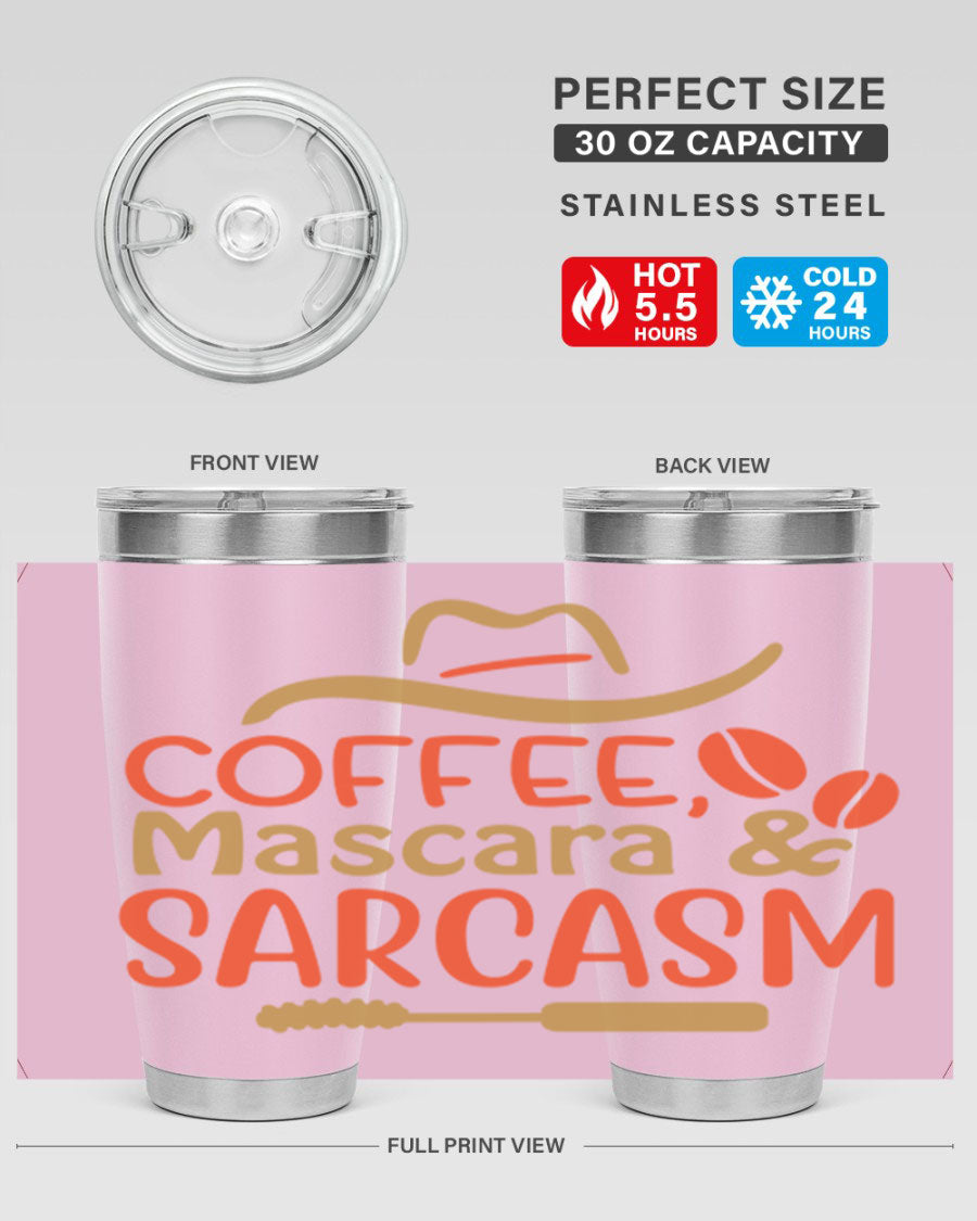 Coffee Mascara Sarcasm 21# Cotton Tank featuring a humorous coffee-themed design, perfect for casual wear.