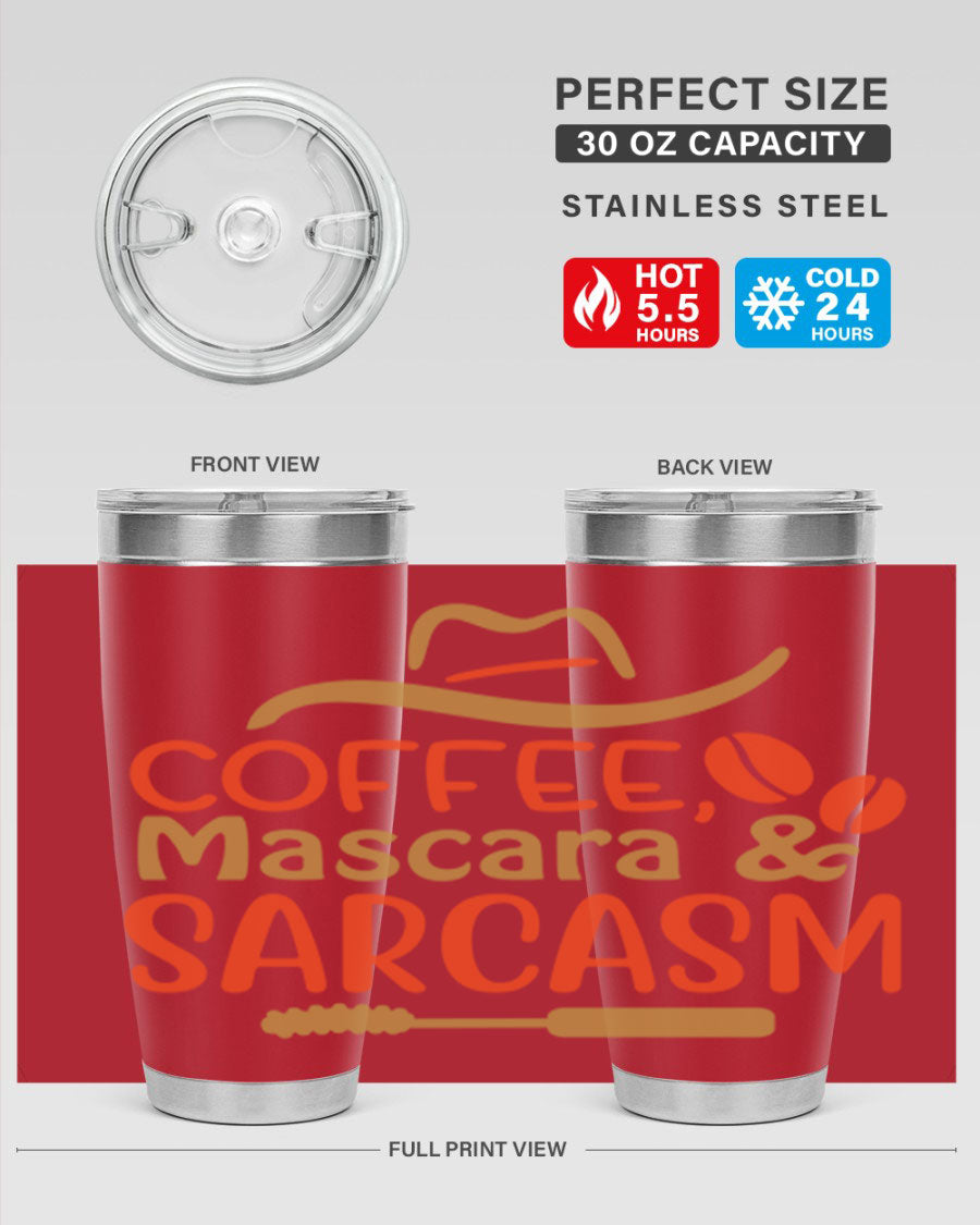 Coffee Mascara Sarcasm 21# Cotton Tank featuring a humorous coffee-themed design, perfect for casual wear.