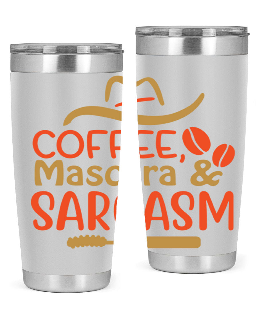 Coffee Mascara Sarcasm 21# Cotton Tank featuring a humorous coffee-themed design, perfect for casual wear.