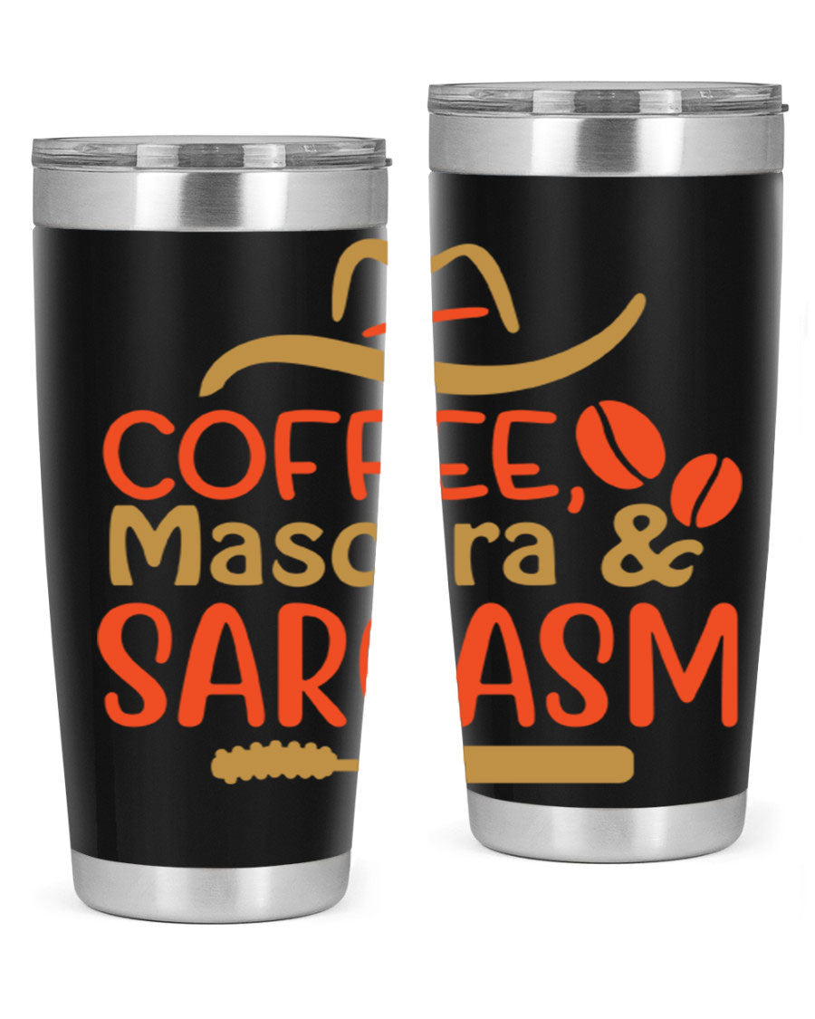 Coffee Mascara Sarcasm 21# Cotton Tank featuring a humorous coffee-themed design, perfect for casual wear.