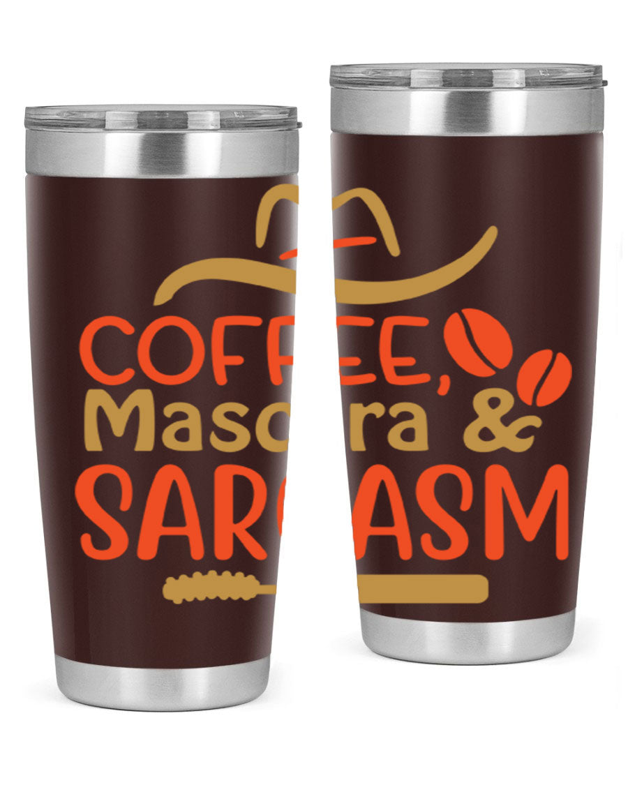 Coffee Mascara Sarcasm 21# Cotton Tank featuring a humorous coffee-themed design, perfect for casual wear.