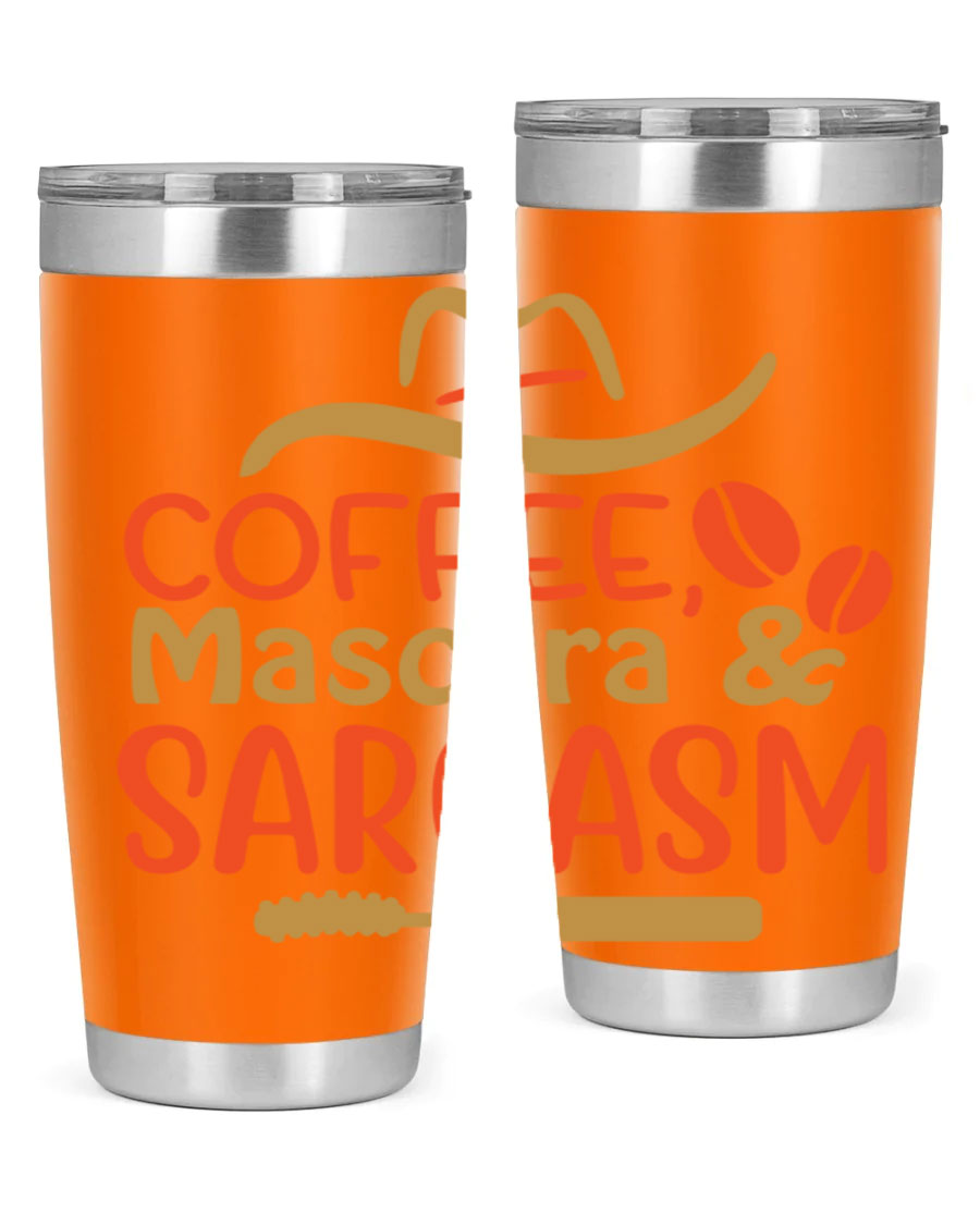 Coffee Mascara Sarcasm 21# Cotton Tank featuring a humorous coffee-themed design, perfect for casual wear.