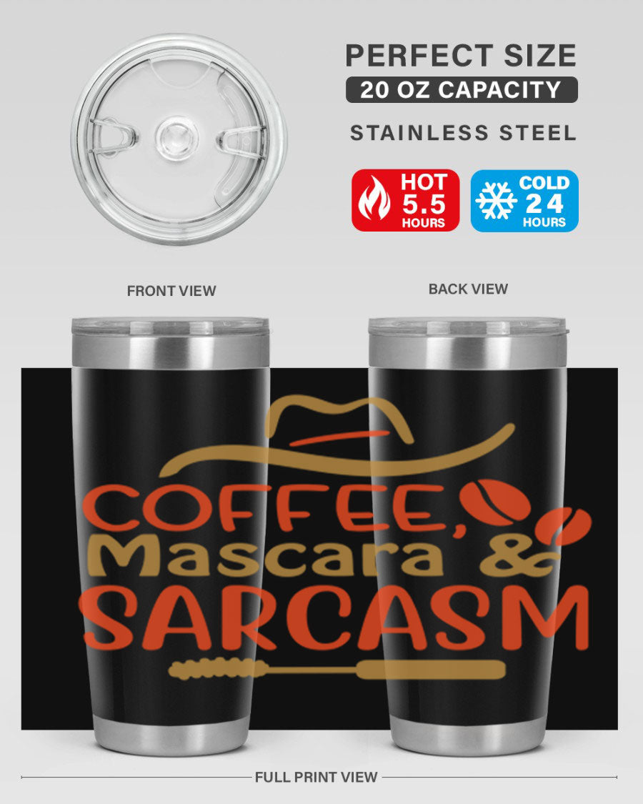 Coffee Mascara Sarcasm 21# Cotton Tank featuring a humorous coffee-themed design, perfect for casual wear.