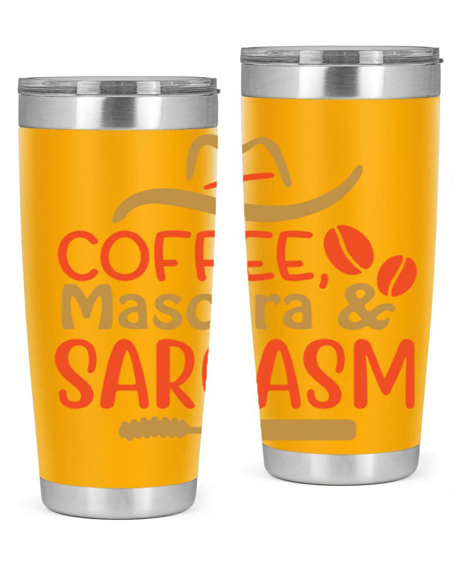 Coffee Mascara Sarcasm 21# Cotton Tank featuring a humorous coffee-themed design, perfect for casual wear.