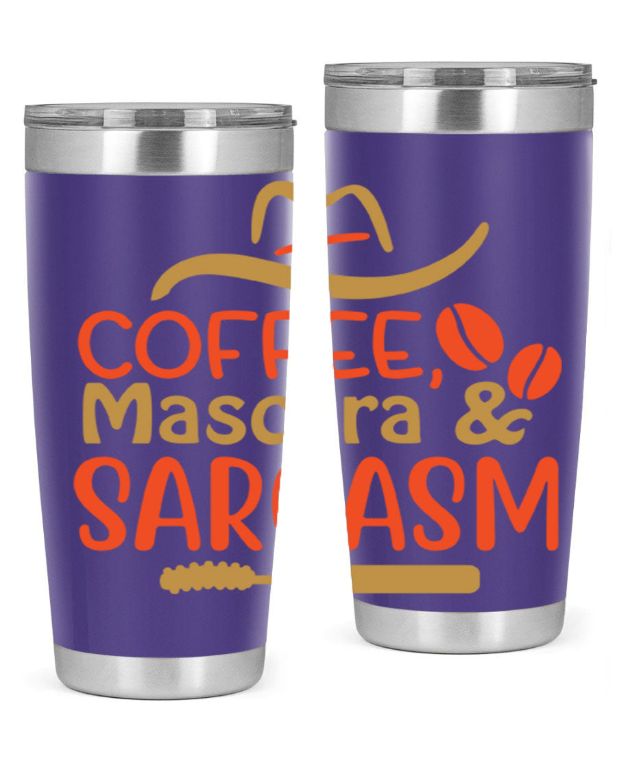 Coffee Mascara Sarcasm 21# Cotton Tank featuring a humorous coffee-themed design, perfect for casual wear.