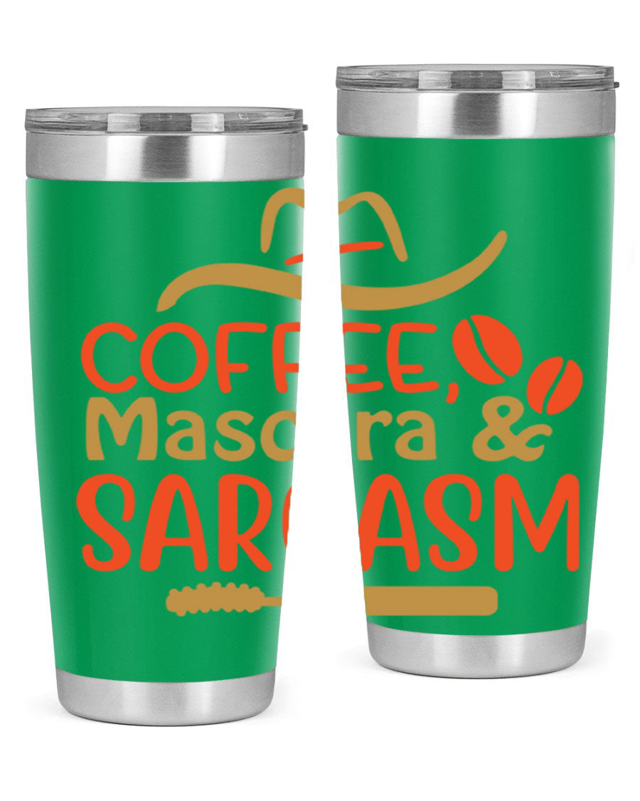 Coffee Mascara Sarcasm 21# Cotton Tank featuring a humorous coffee-themed design, perfect for casual wear.