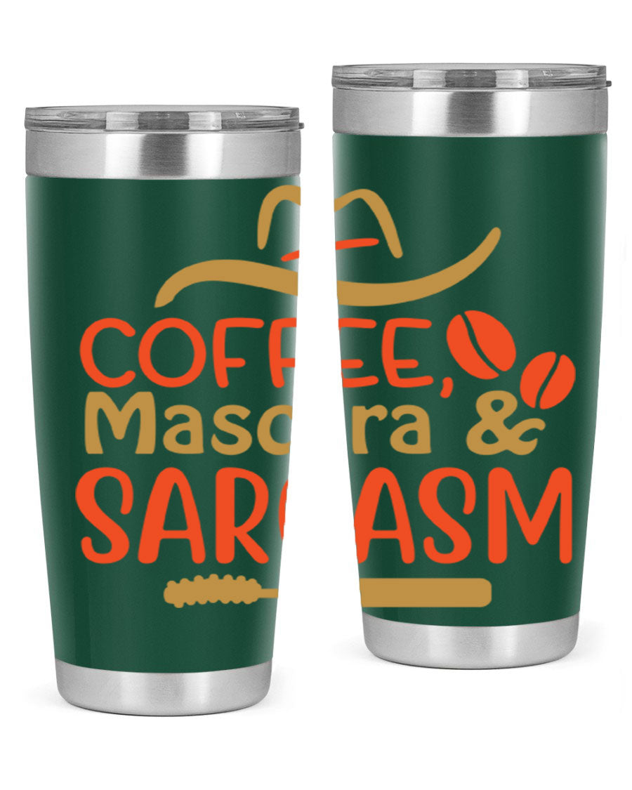 Coffee Mascara Sarcasm 21# Cotton Tank featuring a humorous coffee-themed design, perfect for casual wear.